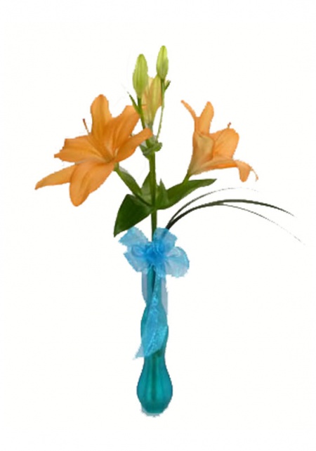 Blooming Lilies Bud Vase